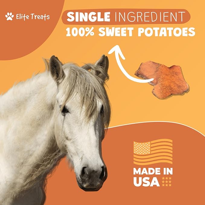 Horse Treats - Sweet Potato 16 oz. | All Natural, Dehydrated Treat with No Additives or Preservatives | Made in The USA | for Horses, Ponies, Donkeys | Training Treats 16 oz
