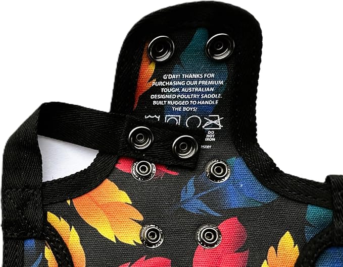 DOWN UNDER OUTDOORS 2 Pack Small Chicken Saddles for Bantams and Young Birds, Includes Shoulder Covers (Feathers and Flora)