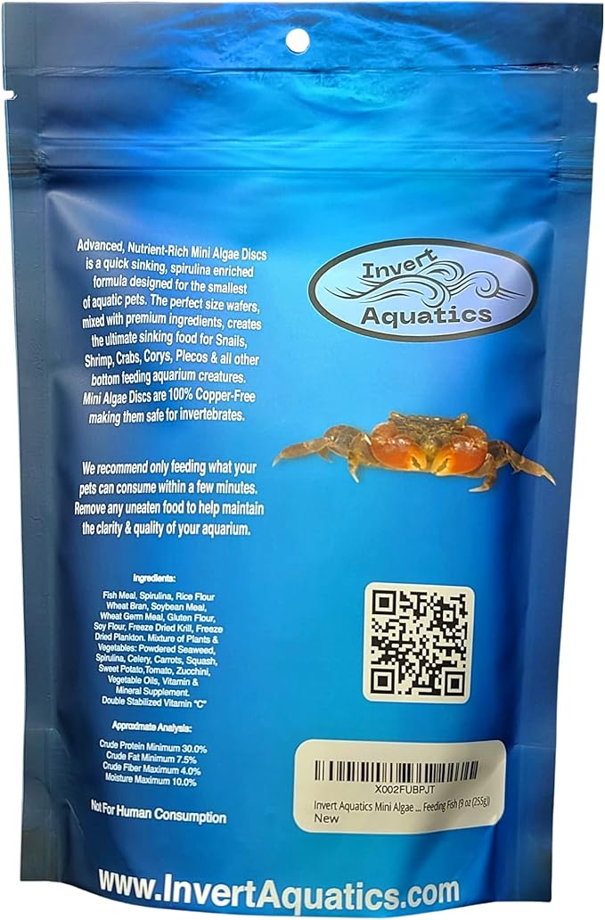 Mini Algae Discs - Sinking Diet for Snails, Shrimp & Bottom Feeding Fish (9oz (255g))