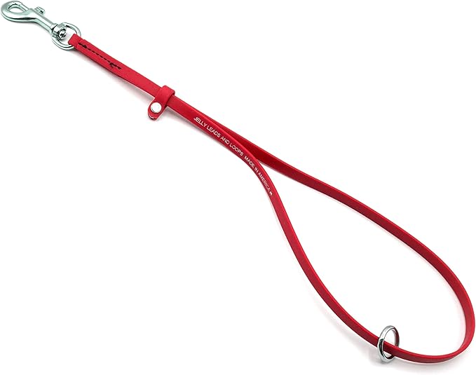 Jelly Pet Grooming Loops 3/8'' x 18'' W/Ring (Red) | Made in The USA