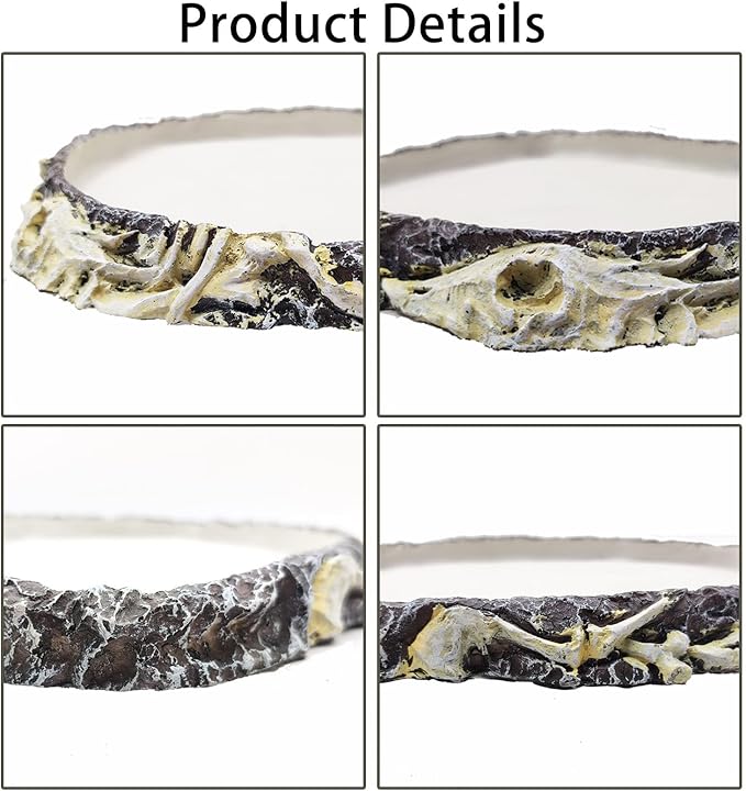 Tfwadmx Reptile Water Bowl, Reptile Feeding Dish, Bearded Dragon Water Dish, Turtle Feeding Bowl for Tortoises, Snakes, Lizards, Geckos, Chameleons
