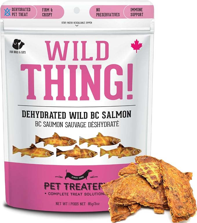 The Granville Island Pet Treatery Dehydrated Wild Salmon Treats for Dogs & Cats (3 oz, Pack of 1) Single Ingredient to Maintain Nutrients Vitamins and Healthy Oils Made in Canada