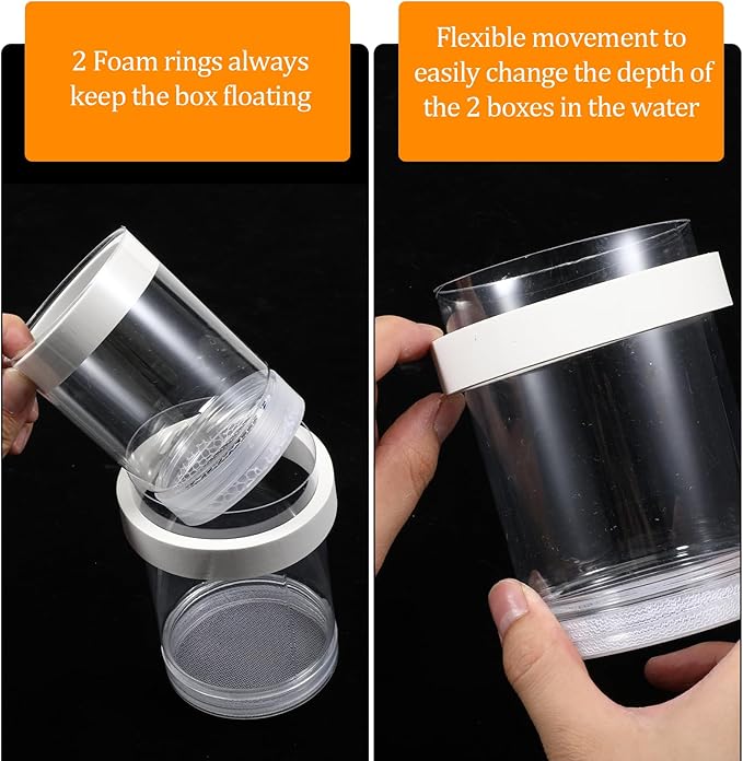 Breeder Box for Fish Tank, Aquarium Breeder Box Plastic Floating Baby Fish Separator for Aquarium Transparent Hatchery Isolation Incubator for Shrimp Betta Clownfish Guppy