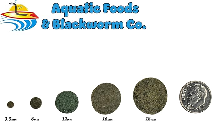Aquatic Foods Inc. Ultra Multi-Shrimp 12mm - 1/2" Small Sinking Wafers for Bottom Fish, Shrimp, Snails, Crabs, Crayfish, All Tropical Fish...5-lb Lg Jar