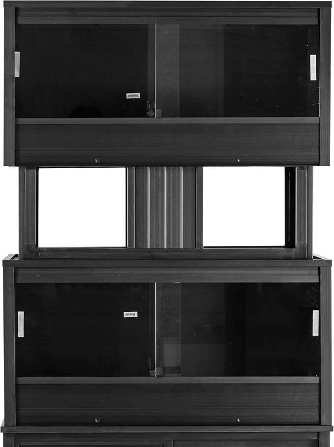 New Age Pet ECOFLEX Two Medium Reptile Enclosures with Matching Stacker and Cabinet Stand Set in Black