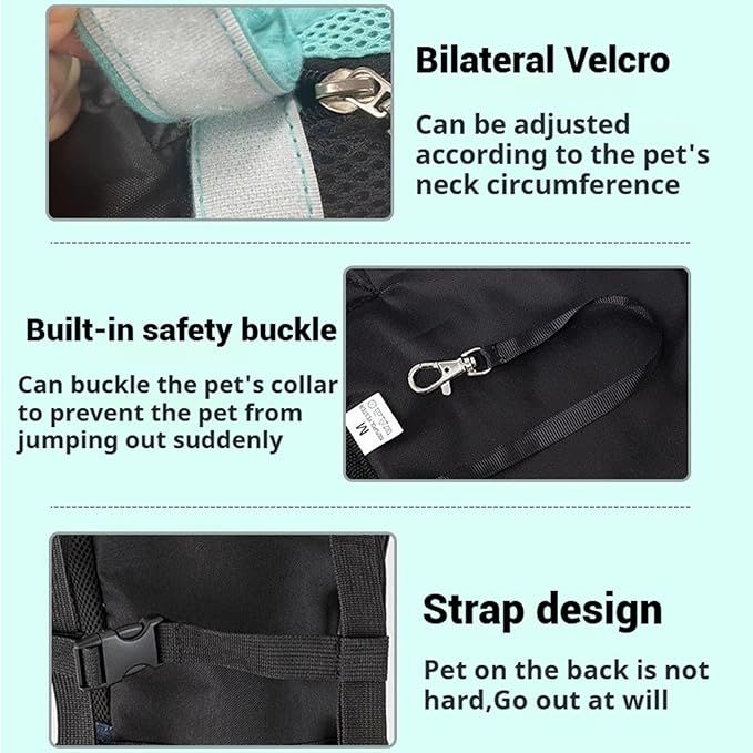 Portable Pet Carrier Backpack, Adjustable Pet Front Cat Dog Carrier Backpack Travel Bag for Small Medium Dogs Cats Puppies, Cat Backpack Carrier for Hiking Cycling (M, M)
