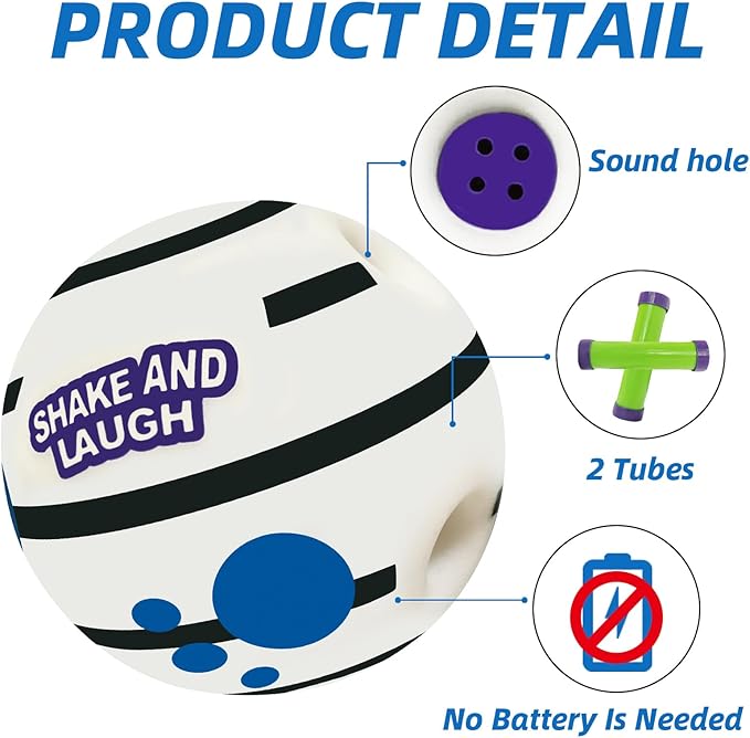 Glow in The Dark Dog Toys Ball, Interactive Dog Ball, Shaking with Gibbering Sound, M, 3.46 in (8.8 cm)