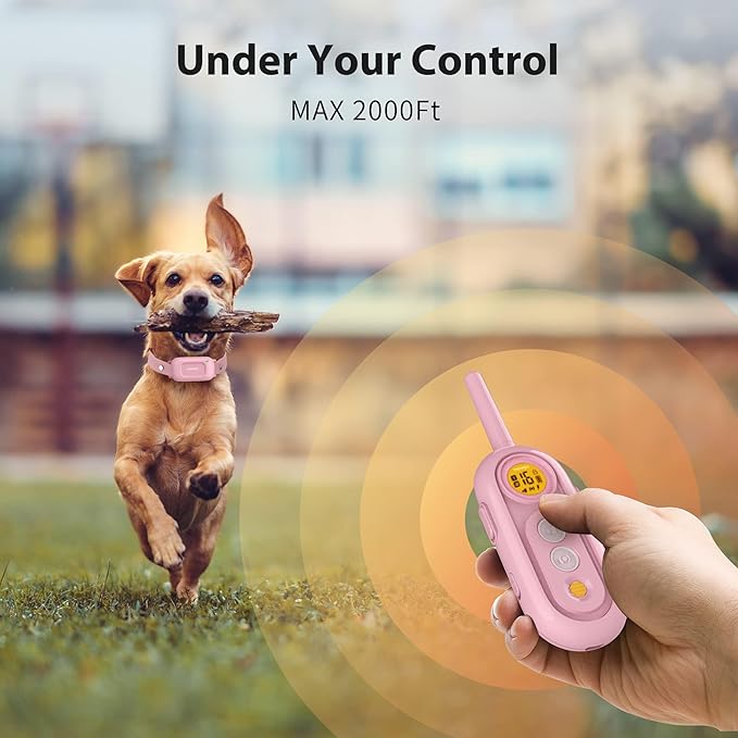 PATPET Dog Shock Collar for Medium Dogs- Dog Training Collar with Remote, Shock Collar for Small Dogs 10-100lbs, Rechargeable IPX7 Waterproof with Beep Vibration Shock Modes
