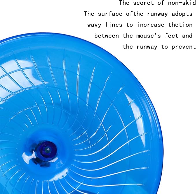 7 Inch Silent Hamster Wheel - UFO Exercise Wheel for Small Animals (Blue, Ultra Quiet & Safe)