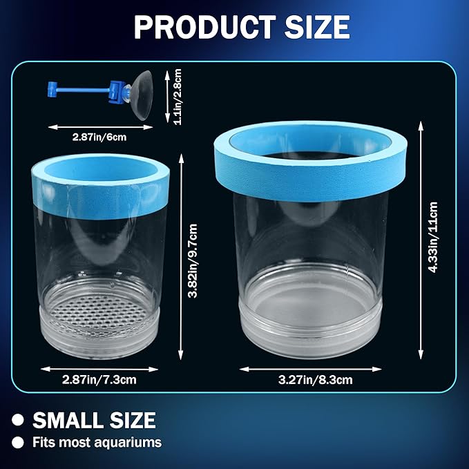 Small Floating Fish Breeding Box, Plastic Breeding Box for Fish Tank with Suction Cup, Clear Aquarium Divider Incubator, Adjustable Isolation Hatchery for Shrimp Guppy (Small)