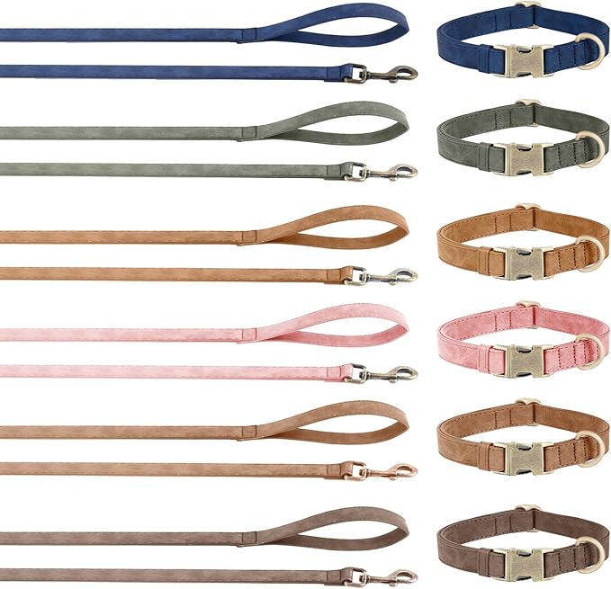 Genuine Leather Dog Collar - Adjustable Pet Collar with Quick Release Metal Buckle, Soft Skin Friendly Real Leather Collar for Small, Medium, Large Dogs (Dark Green, M：Fit 12-20" Neck)