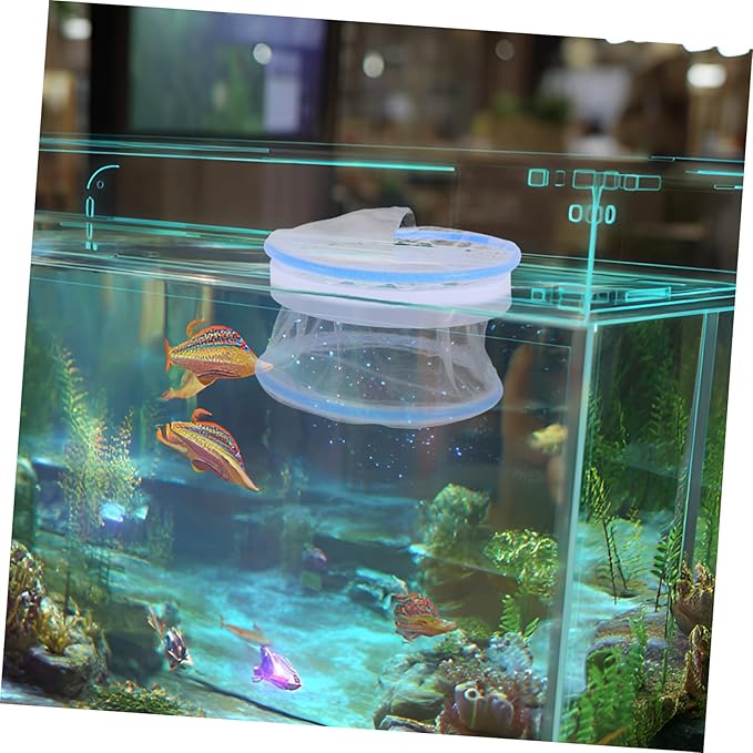 SUPVOX 2pcs Nylon Mesh Isolation Tank for Guppy Fry Transparent Hatching Net for Aquarium Use for Fish Breeding and Easy Monitoring