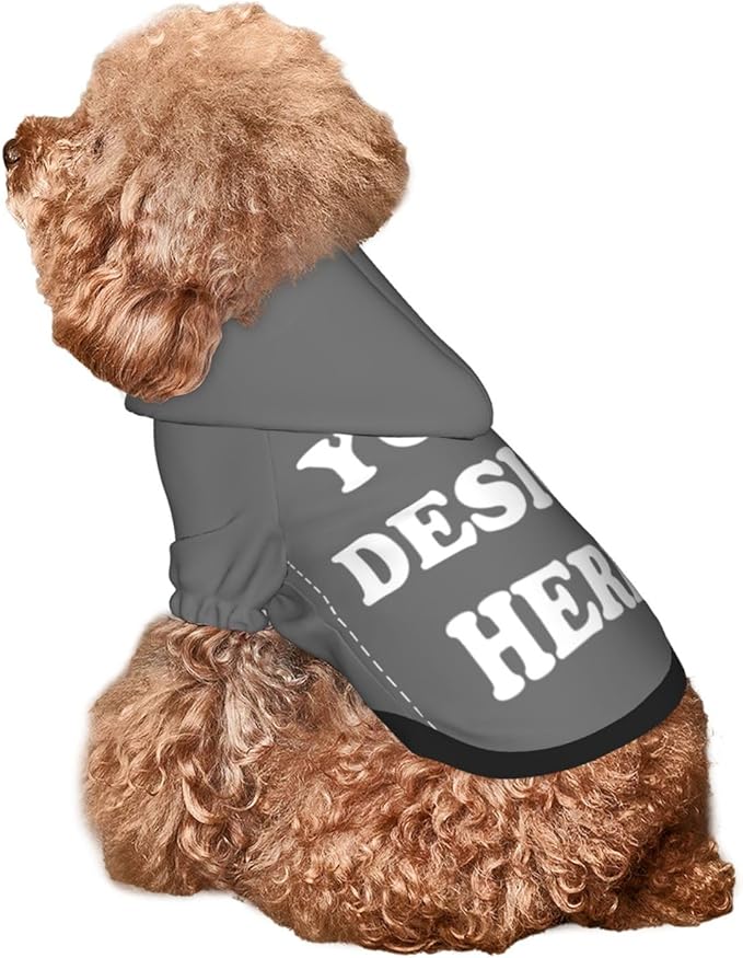 Personalized Dog Hoodie, Custom Dog Costumes for Small Dogs, Holiday Happy Dog Clothes Football Pet Shirt Sweater with Name Number for Girl/Boy Cats/Kitten, Darkgrey, XL