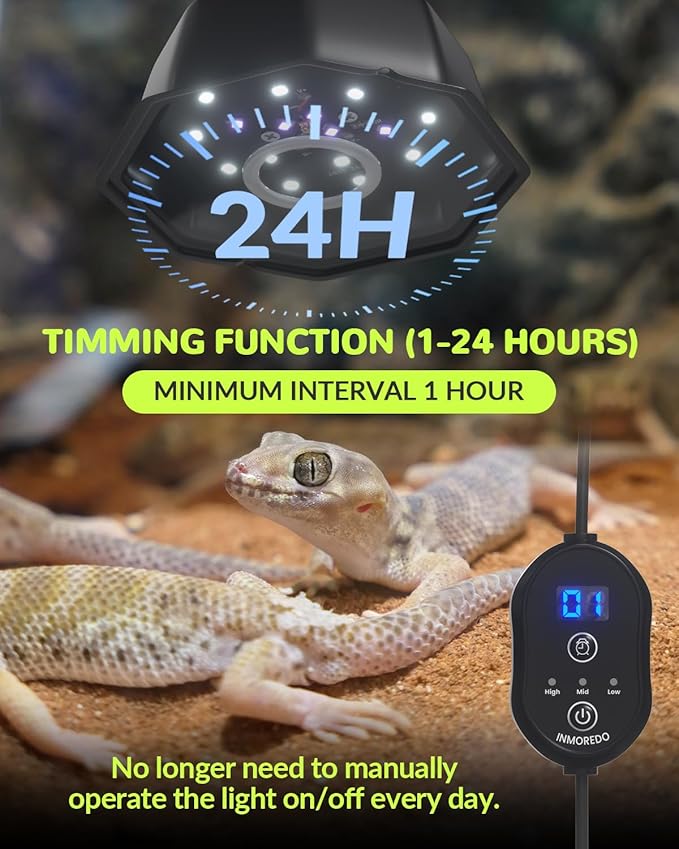 LED UVB Light for Reptiles, UVB 5.0/10.0 Reptile Light Dimmable, Adjustable Brightness Reptile Lamp with Timer for Rainforest & Desert Reptiles