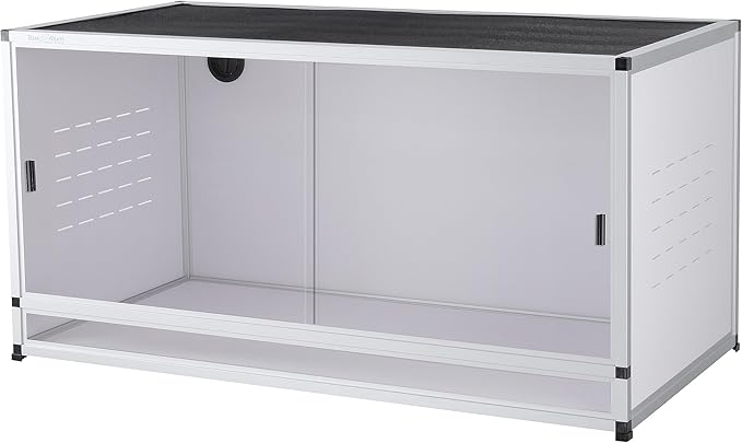 PVC Reptile Enclosure 76 Gallon ToxiRium Large Reptile Terrarium 44''x20''x20 Tank for Bearded Dragon Gecko Lizard Snake,Wide Breeding Lounge Vivarium Area with Sliding Doors Lock