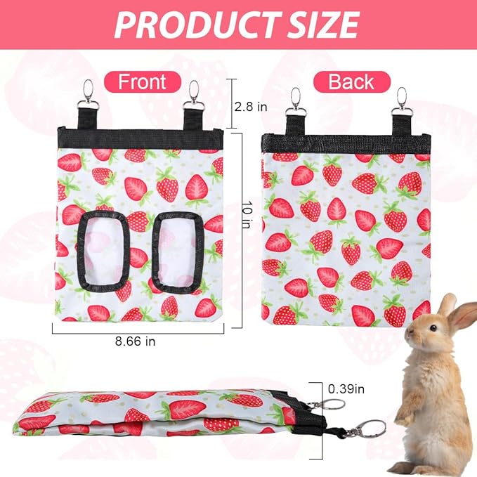 DZWLKJ Guinea Pig Hay Feeder, 600D Polyester, Watermelon, Rabbit Hay Feeder Bag, Guinea Pig, Chinchilla, Hamsters, Small Pets, 1 Pack, Foldable, Lightweight