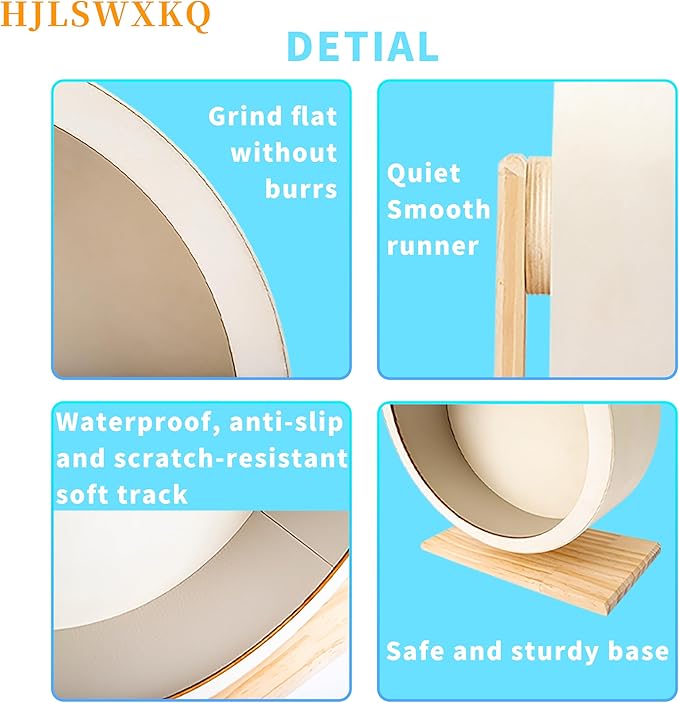 9.0 in Hamster Silent Exercise Wheel – Wooden Hamster Wheel with Removable Washable Track, Quiet Wheel for Gerbils, Mice, Small Pets – Prevents Boredom Depression (9.0in)