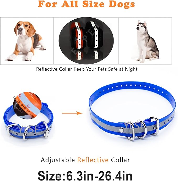 Dog Collar Strap for Most of Electronic Training Shock Collar Receivers-Adjustable Durable Waterproof Odorless 3/4 Inch Collar Replacement for Barking Fence-Pet TPU Collar Strap