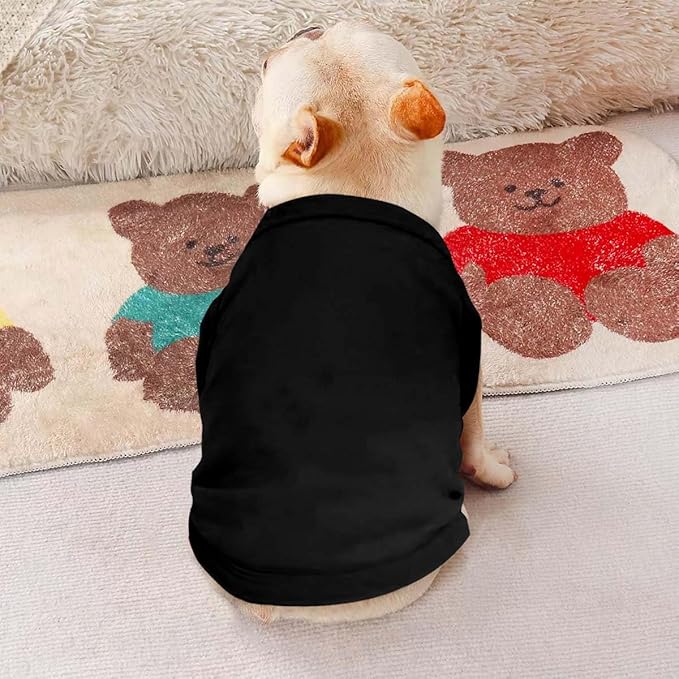 Customized Dog Shirt Custom Pet Clothes T Shirts for Small to Large Dogs Design Image Logo Text Outfits for Puppy Cat Personalized Breathable Sleeveless Pullover All-Black, XXL