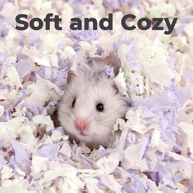 mini&moe Hamster Bedding 23 Liters:Hamster Bedding Dust-Free and Odor Control Moisture Absorbent Natural Paper Small Pet Bedding - for Guinea Pigs, Hamsters, Rabbits, and Small Animal