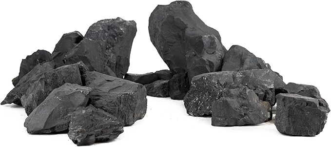 Unocho Fish Tanks Stone 20lb Natural Black Slate Rocks for Aquariums Paludarium Decorative Aquascaping Stone for Reptile Terrariums Bonsai Gardens Indoor Outdoor(3"-9"-8pcs)