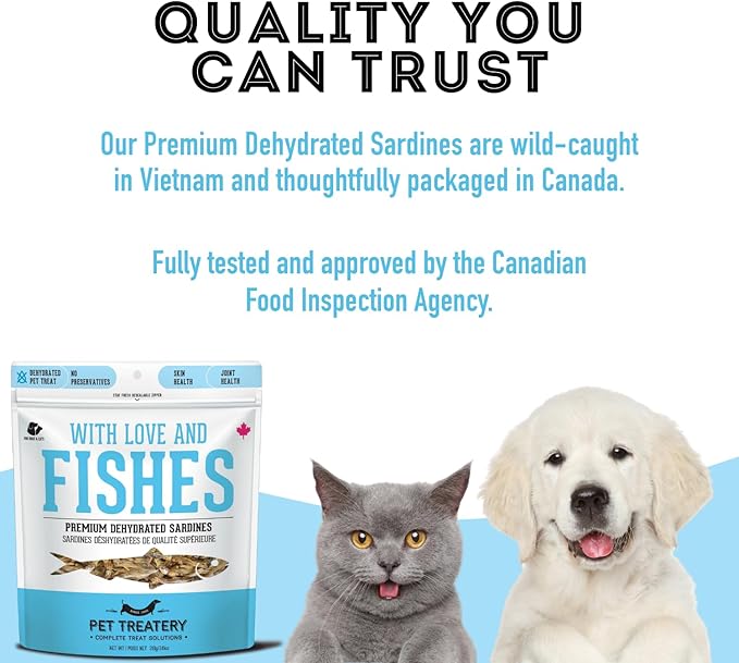 The Granville Island Pet Treatery Sardines for Dogs & Sardines for Cats (7.4 oz, Pack of 1) - Dehydrated Single Ingredient Dog Treats - All Natural Treats, Grain Free – Dog Training Treats