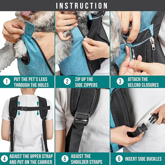 PetAmi Dog Carrier Backpack, Adjustable Dog Pet Cat Front Carrier Backpack | Ventilated Dog Chest Carrier for Hiking Camping Travel, Sling Bag for Small Medium Dog Cat Puppies, Medium, 9-13 lbs, Red
