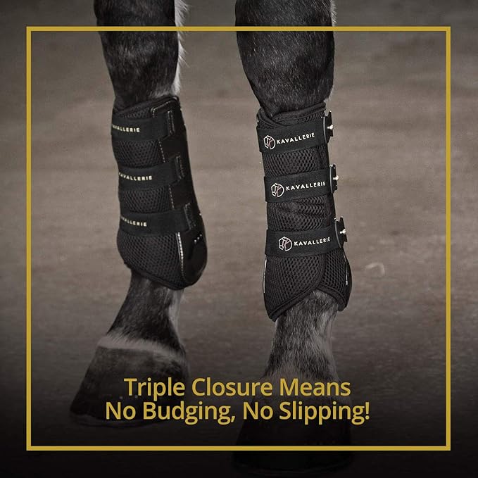 Kavallerie Classic Tendon Boots, Impact-Absorbing Material, Breathable & Evenly Distribute Pressure, Protect Tendon and Ligaments, Anti-Slip, Anti- Sore and Moisture Repellant Show Jumping Boots