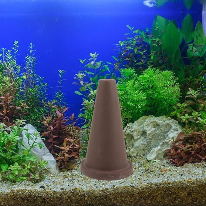 BESPORTBLE Fish Breeding Cones Cave: Shrimp Breeding Bucket - Ceramic Fishing Spawning Cone - Small Spawning Bucket with Grid for Discus Fish Shrimp, 16x9cm