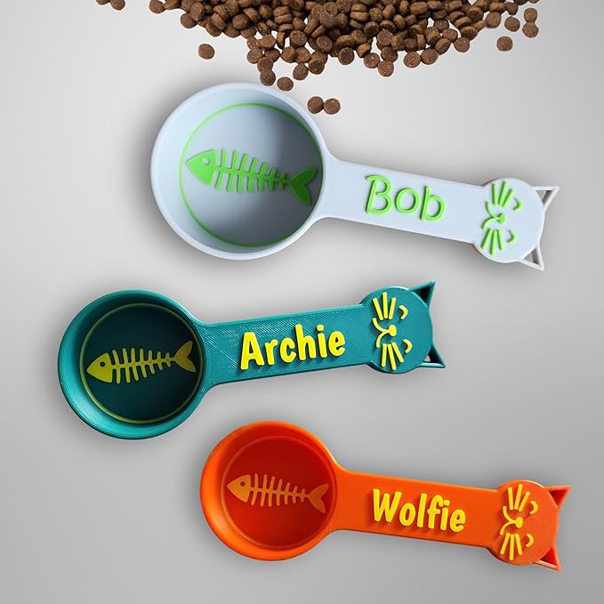 Personalized Cat Food Scoop, Cat Food Measuring Cup with Name, Kibble Scoop (13.33 oz - 1 2/3 cups)
