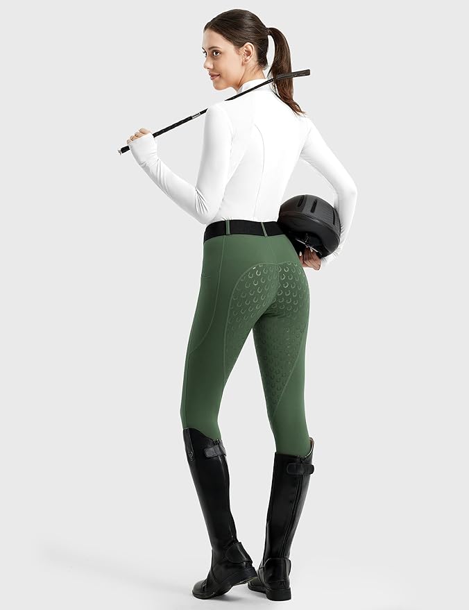 FitsT4 Sports Women's Full Seat Riding Tights Active Silicon Grip Horse Riding Tights Equestrian Breeches