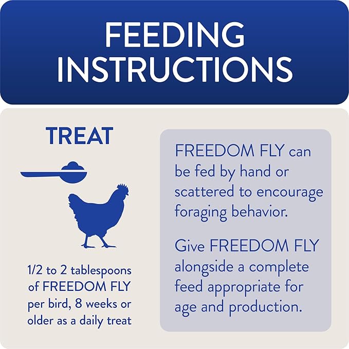 Freedom Fly, All American Dried Black Soldier Fly Larvae Poultry Treats, 5 lb
