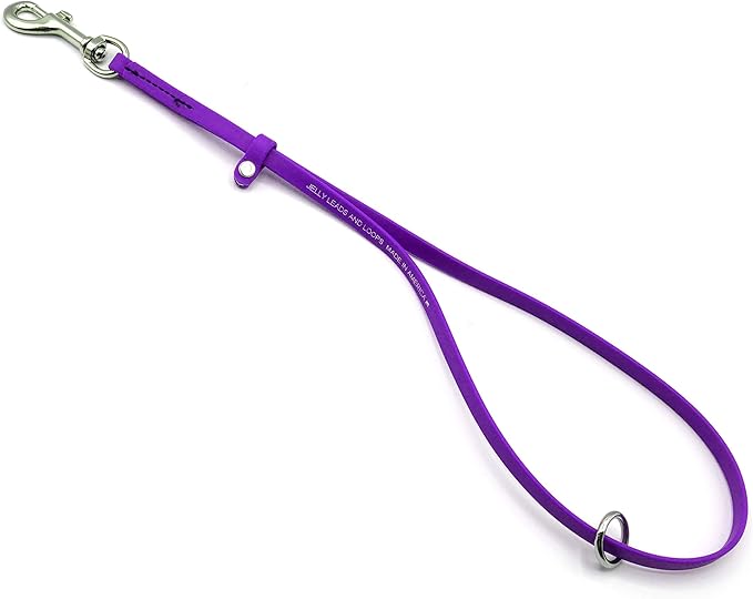 Jelly Pet Grooming Loops 3/8'' x 18'' W/Ring (Purple) | Made in The USA
