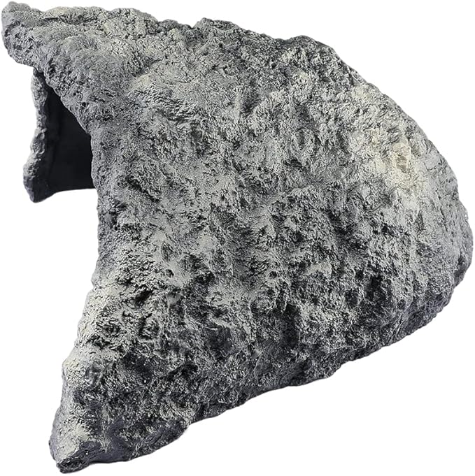 Reptile Rock Cave Habitat Hide – Premium Non-Toxic Decorative Resin for Aquariums & Terrariums. Ideal for Amphibians, Lizards, Snakes, Bearded Dragons, Geckos, Scorpions, Frogs, Spiders...Large Size