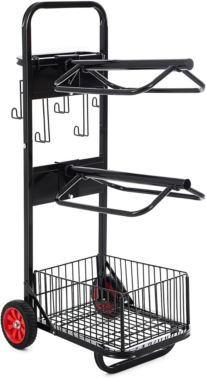 Rolling Saddle Cart with Wheel, Heavy Duty Saddle Rack Dolly Horse Equipment Cart Foldable Horse Tack for Storage Moving Organize Transport Supplies(Removable Rack)