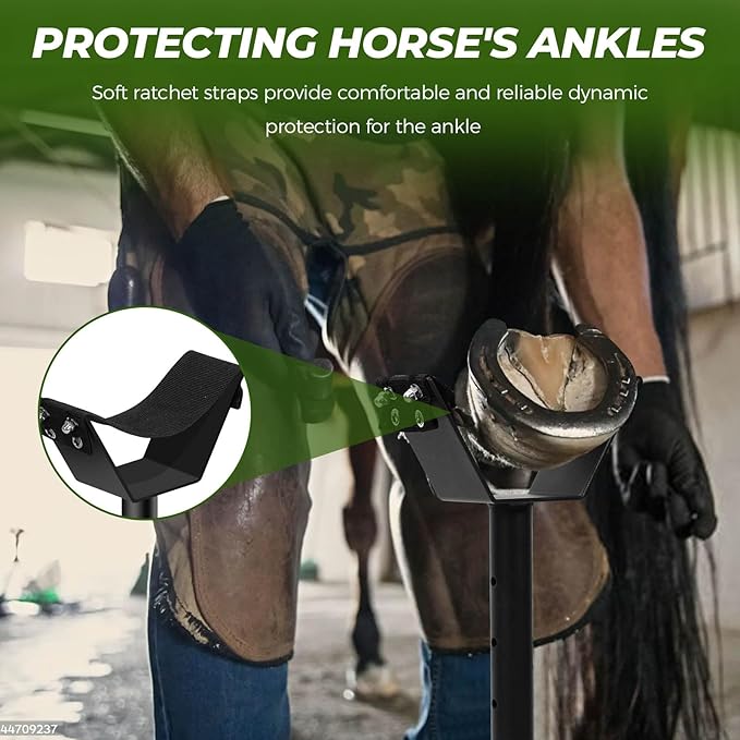 Adjustable Farrier Stand Hoof Stand for Horses Metal Hoof Stand Hoof Jack Farrier Stand Horse Trimming Shoeing Barefoot Horse Hoof Trimming Tools Grip Hoof Care Tools Veterinary Instruments