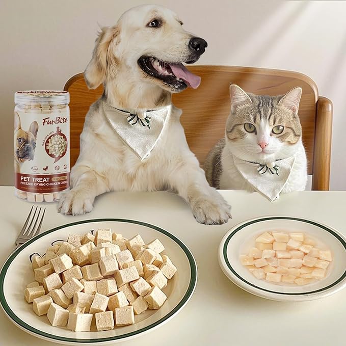 Dehydrated Freeze Dried Chicken for Cat & Dog Treats, Pet Training Dehydrated Snack for Dogs,Natural Single Ingredient High Protein Chickens Breast Snacks,Cat Jerky Chews for Dog