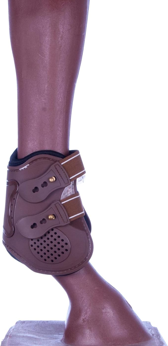 Jeffers Equine English Ankle Boots Large – Premium Horse Leg Protection, Ventilated Neoprene, Adjustable & Comfortable Support, Lightweight & Durable for Training, Jumping & Riding – Brown (Pair)