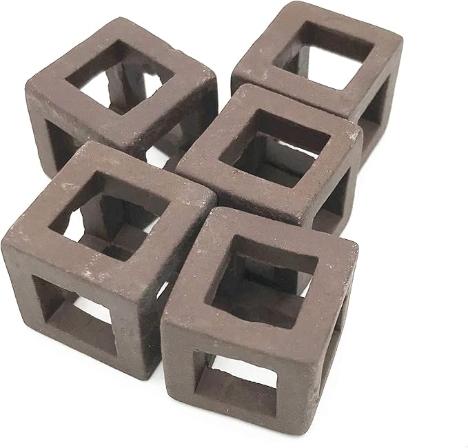 XMHF Ceramic Aquarium Small Fish Shrimp Crayfish Breeding Cube Block Shelter 5 Pcs