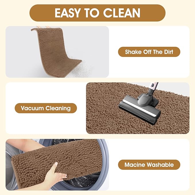 IM HOME 36" x 24" Camel Dog Door Mats for Muddy Paws, Chenille Absorbent Dog Mat, Non Slip Heavy Mud Mat for Dogs, Soft Pet Bed Mat for Entryway, Mud Paws, Inside Floor