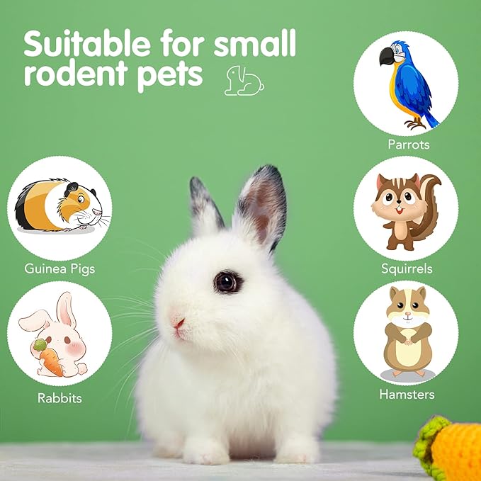 VESPRO Rabbit Bunny Toys for Rabbits Hamster Guinea Pig Toys Natural Timothy Hay Sticks Chew Treats and Balls for Rabbit, Chinchilla, Guinea Pig, Hamster, Bunny Teeth Care