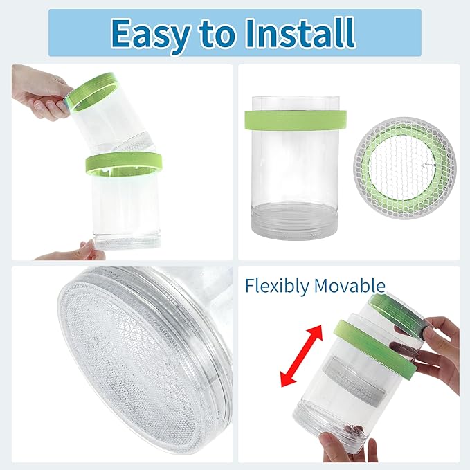 Suspensions Breeder Box, Floating Mesh Isolation Fish Tank Separator Set, Ideal for Aquatic Pets, Large, Green, 1 Set