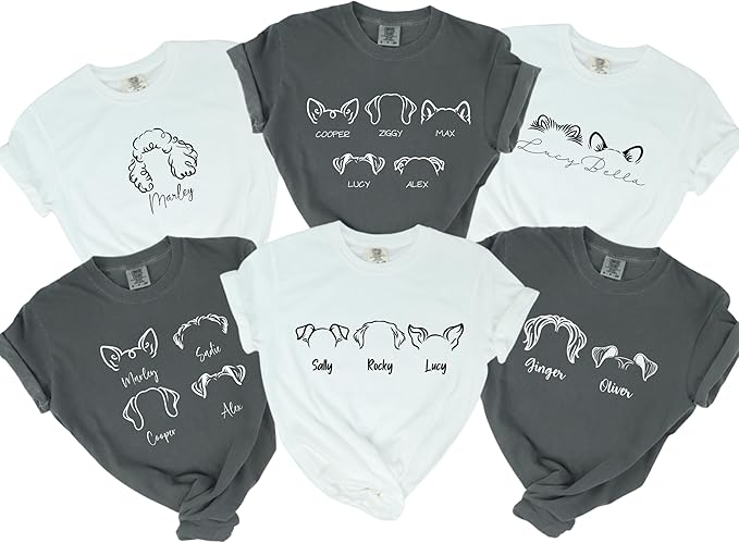Personalized Dog or Cat Ear T-Shirt – Custom Pet Name Shirt for Dog Mom & Dad, Pet Lovers Gift, Unisex Cotton Tee
