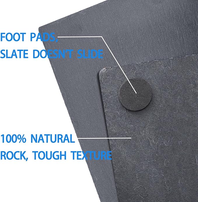 Reptile Basking Platform 6 × 6", Extra Large Reptile Slate, Basking Rock, Slate Tiles Rocks for Reptiles, Terrarium Bowls for Bearded Dragon Tortoise Turtle Ball Python Snake Lizard Gecko