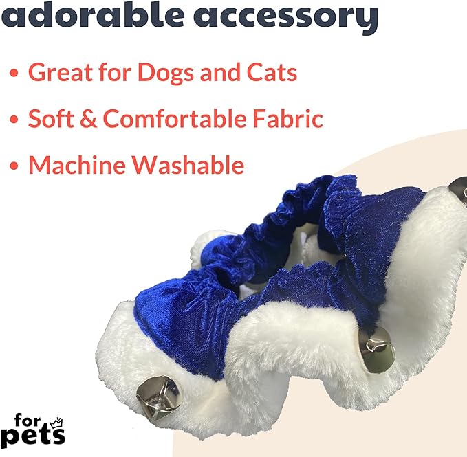 Huxley & Kent Ruff Pet Scrunchy | Hanukkah (Extra-Large) | Festive Christmas/Holiday Neckwear for Dogs/Cats | Fun Stretchable Costume Accessory | Soft Collar with Bells