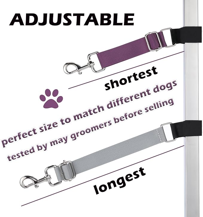 Pet Dog Grooming Arm Accessories - Dogs Loop Pets Grooming Loops Extension Straps 2 PCS Adjustable Secure and Stable Loop Extender Bathing Restraint Leashes for Small Medium & Large Dog