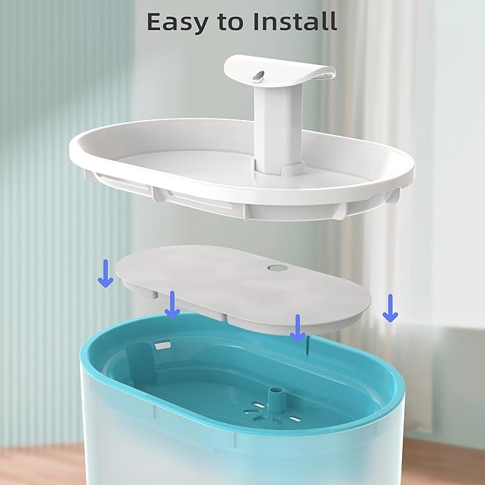 Cat Water Fountain Filters Replacement Filter for 71oz/2.1L PLWF002 Capsule Pet Water Fountain Replacement Filter (C. 16Filters+16Sponges)