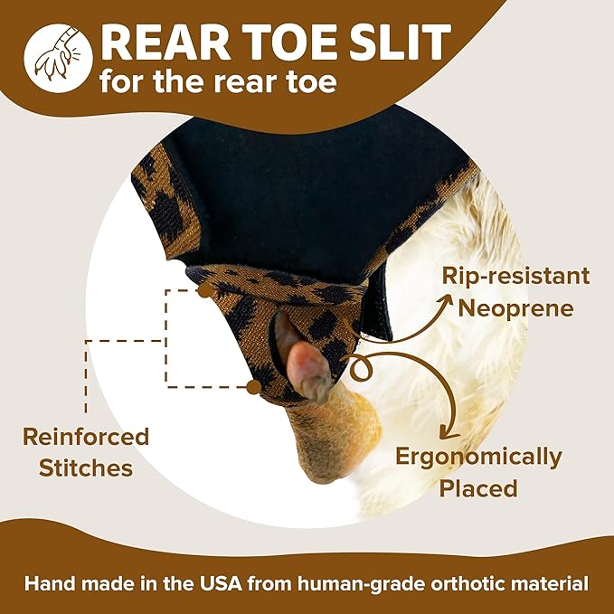 Duck Shoes for Injured Feet – Protective Neoprene Footwear for Ducks, Protective Shoes for Birds with Injured feet, Bumblefoot Relief - XL, 5.75” Max. Inside Width - Leopard
