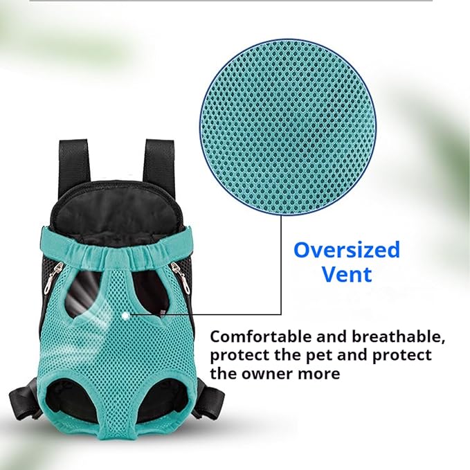 Portable Pet Carrier Backpack, Adjustable Pet Front Cat Dog Carrier Backpack Travel Bag for Small Medium Dogs Cats Puppies, Cat Backpack Carrier for Hiking Cycling (M, M)