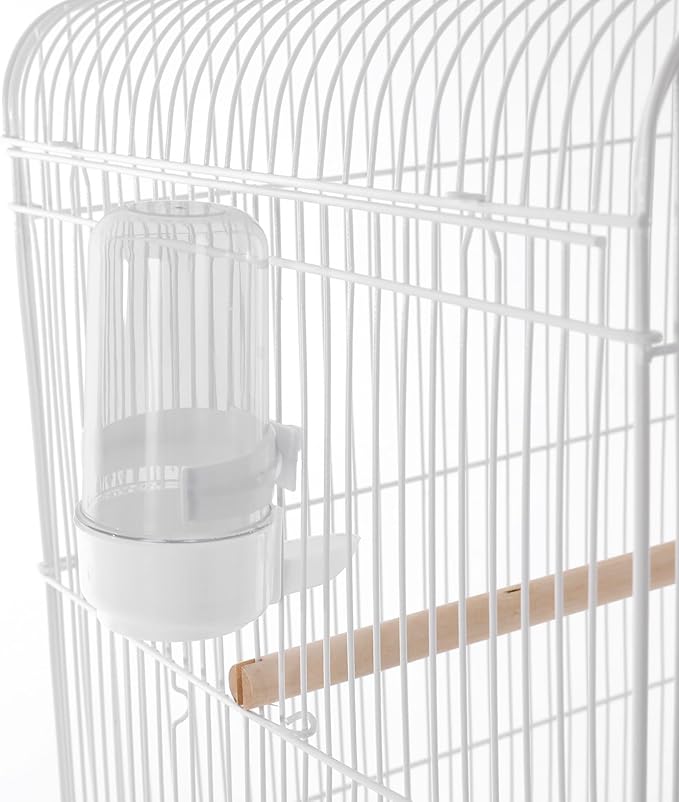 Freestanding Bird Cage Large Bird Cage with 4 Feeding Bowls & Waterer & 4 Universal Wheels & 2*Brake & Storage Rack & Slide-Out Tray & Mesh Panel Budgie Aviary for Balconies, in Homes, Shop（White）
